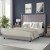 Flash Furniture YK-1079-GY-Q-GG Queen Upholstered Platform Bed with Vertical Stitched Wingback Headboard, Gray Velvet addl-1