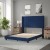 Flash Furniture YK-1079-NAVY-F-GG Full Upholstered Platform Bed with Vertical Stitched Wingback Headboard, Navy Velvet addl-6