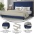 Flash Furniture YK-1079-NAVY-K-GG King Upholstered Platform Bed with Vertical Stitched Wingback Headboard, Navy Velvet addl-3