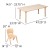 Flash Furniture YU-YCY-060-0034-RECT-TBL-NAT-GG 23.625"W x 47.25"L Rectangle Natural Plastic Height Adjustable Activity Table with 4 Chairs addl-5