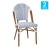 Flash Furniture 2-SDA-AD642001-F-WHNVY-NAT-GG Indoor/OutdoorWhite/Navy PE Rattan French Bistro Stacking Chair with Natural Frame, 2/Set addl-2