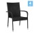 Flash Furniture 4-TW-3WBE073-BK-GG Black Stackable Indoor/Outdoor Wicker Dining Chair with Arms, Steel Frame, Set of 4  addl-2