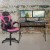 Flash Furniture BLN-X10D1904-PK-GG Black Gaming Desk and Pink/Black Racing Chair Set with Cup Holder/ Headphone Hook/2 Wire Management Holes addl-1