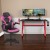 Flash Furniture BLN-X10RSG1030-PK-GG Red Gaming Desk and Pink/Black Racing Chair Set with Cup Holder and Headphone Hook addl-1