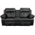 Flash Furniture BT-70530-2-BK-GG Reel Comfort Series 2-Seat Reclining Black LeatherSoft Theater Seating Unit with Straight Cup Holders addl-3