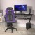 Flash Furniture CH-00095-PR-RLB-GG X10 Purple/Black LeatherSoft Gaming / Racing Office Chair with Flip-up Arms and Transparent Roller Wheels addl-1