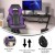 Flash Furniture CH-00095-PR-RLB-GG X10 Purple/Black LeatherSoft Gaming / Racing Office Chair with Flip-up Arms and Transparent Roller Wheels addl-3