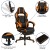 Flash Furniture CH-00288-OR-GG X40 Gaming / Racing Computer Chair with Fully Reclining Back/Arms, Slide-Out Footrest, Massaging Lumbar - Black/Orange addl-4