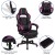 Flash Furniture CH-00288-PR-GG X40 Gaming / Racing Computer Chair with Fully Reclining Back/Arms, Slide-Out Footrest, Massaging Lumbar - Black/Purple addl-4