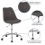 Flash Furniture CH-152783-DKGY-GG Mid-Back Dark Gray Fabric Task Office Chair with Pneumatic Lift and Chrome Base addl-5