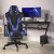 Flash Furniture CH-187230-BL-RLB-GG X30 Blue LeatherSoft Gaming / Racing Reclining Computer Chair, Slide-Out Footrest, with Transparent Roller Wheels addl-1