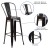 Flash Furniture CH-31320-30GB-BQ-GG 30" Black-Antique Gold Metal Indoor/Outdoor Barstool with Removable Back addl-5