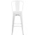 Flash Furniture CH-31320-30GB-WH-GG 30" White Metal Indoor/Outdoor Barstool with Removable Back addl-10