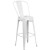 Flash Furniture CH-31320-30GB-WH-GG 30" White Metal Indoor/Outdoor Barstool with Removable Back addl-2