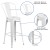 Flash Furniture CH-31320-30GB-WH-GG 30" White Metal Indoor/Outdoor Barstool with Removable Back addl-5