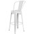 Flash Furniture CH-31320-30GB-WH-GG 30" White Metal Indoor/Outdoor Barstool with Removable Back addl-7