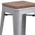 Flash Furniture CH-31320-30-SIL-WD-GG 30" Silver Metal Barstool with Square Wood Seat addl-10