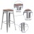 Flash Furniture CH-31320-30-SIL-WD-GG 30" Silver Metal Barstool with Square Wood Seat addl-5