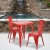 Flash Furniture CH-31330-2-30-RED-GG 23.75" Square Red Metal Indoor/Outdoor Table Set with 2 Stack Chairs addl-1