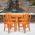 Flash Furniture CH-51080TH-4-18VRT-OR-GG 24" Round Orange Metal Indoor/Outdoor Table Set with 4 Vertical Slat Back Chairs addl-1