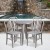 Flash Furniture CH-51080TH-4-18VRT-SIL-GG 24" Round Silver Metal Indoor/Outdoor Table Set with 4 Vertical Slat Back Chairs addl-1