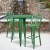 Flash Furniture CH-51090BH-2-30VRT-GN-GG 30" Round Green Metal Indoor/Outdoor Bar Table Set with 2 Vertical Slat Back Stools addl-1