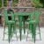 Flash Furniture CH-51090BH-4-30CAFE-GN-GG 30" Round Green Metal Indoor/Outdoor Bar Table Set with 4 Cafe Stools addl-1