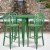 Flash Furniture CH-51090BH-4-30VRT-GN-GG 30" Round Green Metal Indoor/Outdoor Bar Table Set with 4 Vertical Slat Back Stools addl-1