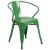 Flash Furniture CH-51090TH-2-18ARM-GN-GG 30" Round Green Metal Indoor/Outdoor Table Set with 2 Arm Chairs addl-4