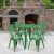 Flash Furniture CH-51090TH-4-18CAFE-GN-GG 30" Round Green Metal Indoor/Outdoor Table Set with 4 Cafe Chairs addl-1