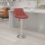 Flash Furniture CH-82028A-BURG-GG Contemporary Burgundy Vinyl Diamond Pattern Bucket Seat Adjustable Height Barstool with Chrome Base addl-1