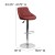 Flash Furniture CH-82028A-BURG-GG Contemporary Burgundy Vinyl Diamond Pattern Bucket Seat Adjustable Height Barstool with Chrome Base addl-5