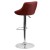 Flash Furniture CH-82028A-BURG-GG Contemporary Burgundy Vinyl Diamond Pattern Bucket Seat Adjustable Height Barstool with Chrome Base addl-6