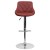 Flash Furniture CH-82028A-BURG-GG Contemporary Burgundy Vinyl Diamond Pattern Bucket Seat Adjustable Height Barstool with Chrome Base addl-9