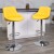 Flash Furniture CH-82028A-YEL-GG Contemporary Yellow Vinyl Diamond Pattern Bucket Seat Adjustable Height Barstool with Chrome Base addl-1