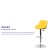 Flash Furniture CH-82028A-YEL-GG Contemporary Yellow Vinyl Diamond Pattern Bucket Seat Adjustable Height Barstool with Chrome Base addl-3