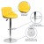 Flash Furniture CH-82028A-YEL-GG Contemporary Yellow Vinyl Diamond Pattern Bucket Seat Adjustable Height Barstool with Chrome Base addl-4