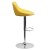 Flash Furniture CH-82028A-YEL-GG Contemporary Yellow Vinyl Diamond Pattern Bucket Seat Adjustable Height Barstool with Chrome Base addl-8