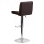 Flash Furniture CH-92066-BRN-GG Contemporary Brown Vinyl Adjustable Height Barstool with Panel Back and Chrome Base addl-3