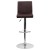 Flash Furniture CH-92066-BRN-GG Contemporary Brown Vinyl Adjustable Height Barstool with Panel Back and Chrome Base addl-5