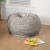 Flash Furniture DG-BEAN-SMALL-FUR-GY-GG Small Gray Furry Refillable Bean Bag Chair for Kids and Teens addl-1