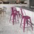 Flash Furniture ET-3534-24-PUR-GG 24" Purple Metal Indoor/Outdoor Counter Height Stool with Back addl-1