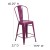 Flash Furniture ET-3534-24-PUR-GG 24" Purple Metal Indoor/Outdoor Counter Height Stool with Back addl-5