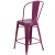 Flash Furniture ET-3534-24-PUR-GG 24" Purple Metal Indoor/Outdoor Counter Height Stool with Back addl-6