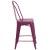 Flash Furniture ET-3534-24-PUR-GG 24" Purple Metal Indoor/Outdoor Counter Height Stool with Back addl-8