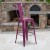 Flash Furniture ET-3534-30-PUR-GG 30" Purple Metal Indoor/Outdoor Barstool with Back addl-1