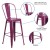 Flash Furniture ET-3534-30-PUR-GG 30" Purple Metal Indoor/Outdoor Barstool with Back addl-4