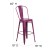 Flash Furniture ET-3534-30-PUR-GG 30" Purple Metal Indoor/Outdoor Barstool with Back addl-5