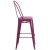 Flash Furniture ET-3534-30-PUR-GG 30" Purple Metal Indoor/Outdoor Barstool with Back addl-8