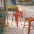 Flash Furniture ET-BT3503-30-RD-GG 30" Backless Distressed Kelly Red Metal Indoor/Outdoor Barstool addl-1